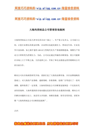 大海肉类制品公司管理咨询案例(doc13)