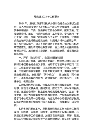 局党组2024年工作要点计划