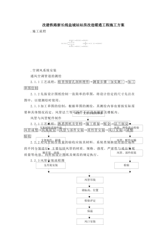 改建铁路新长线盐城站站房改造暖通工程施工组织设计方案(17页)