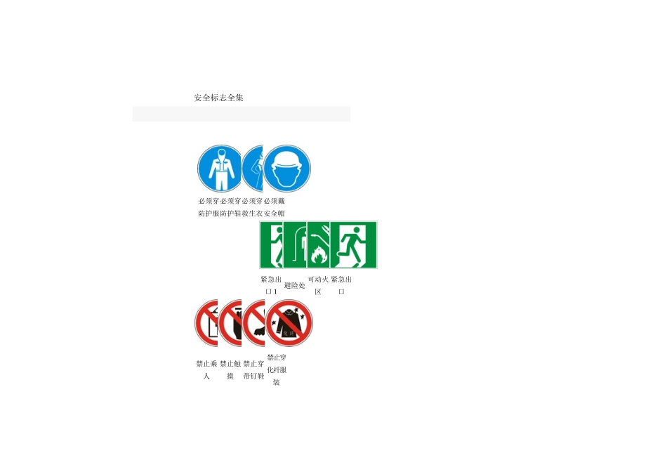 建筑施工安全标志大全。_第1页