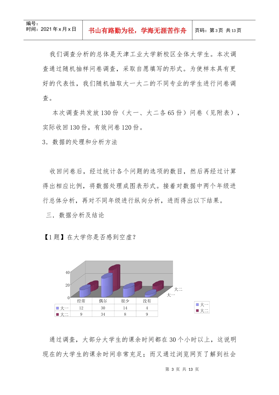 大学生课余时间分配调查分析_第3页