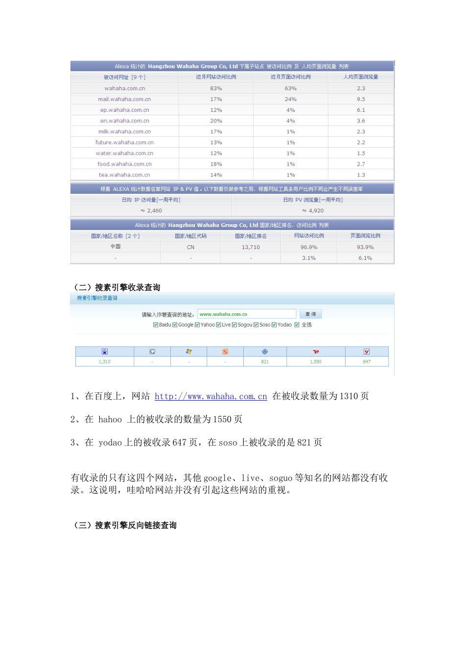 哇哈哈网站评价与诊断_第3页