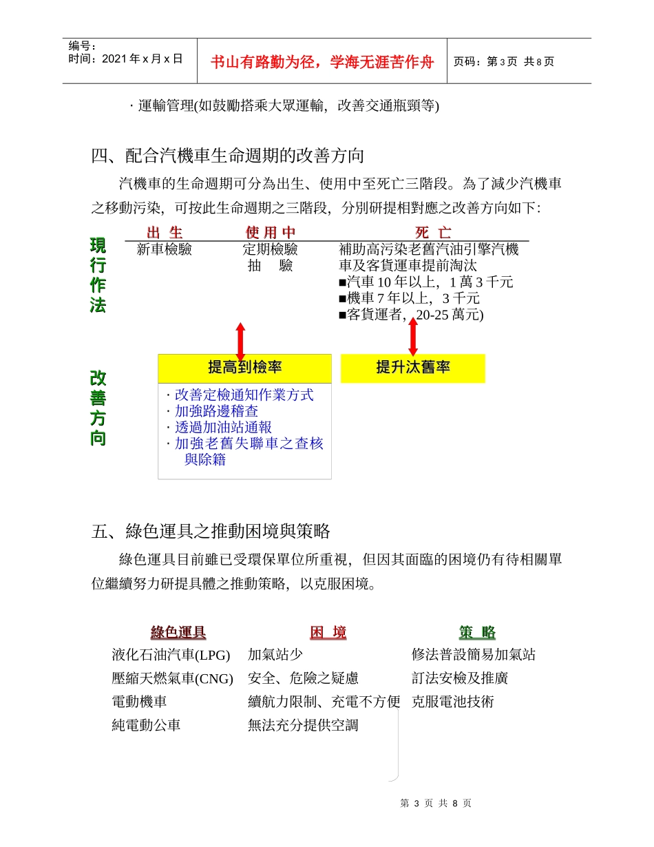 城市移动污染管理及低污染运具推动策略_第3页