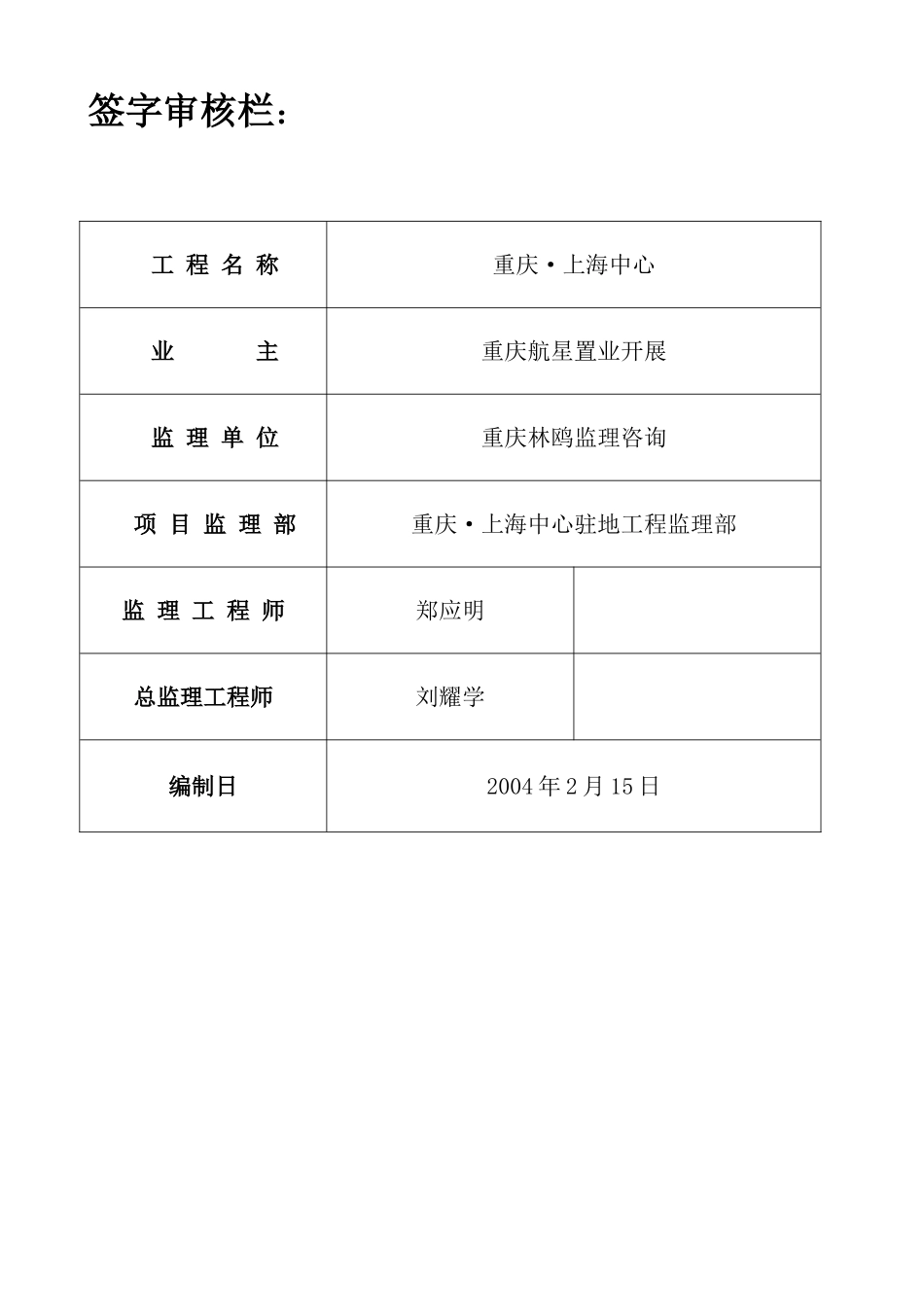 重庆•上海中心建筑给排水工程监理实施细则_第1页
