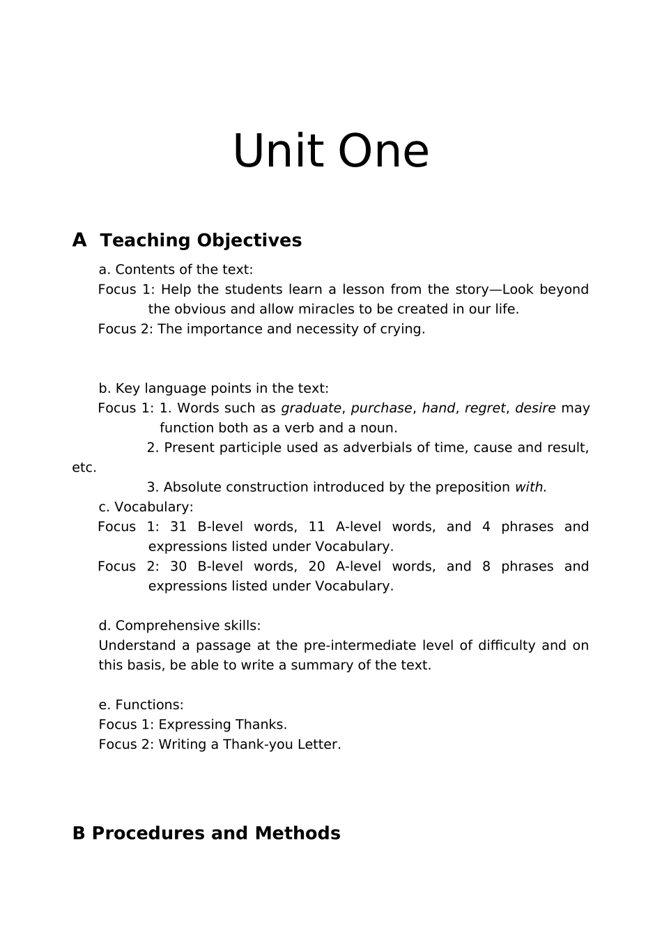 实用英语第一册教案unit 1 上海交通大学出版社_第1页