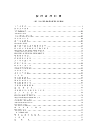 建筑工程公司程序表格汇总