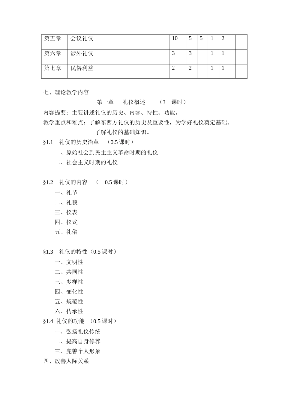大连xx技术学院现代交际礼仪教学大纲_第3页