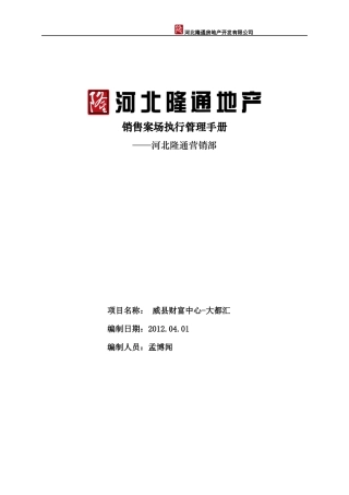 大都汇项目销售案场执行管理手册