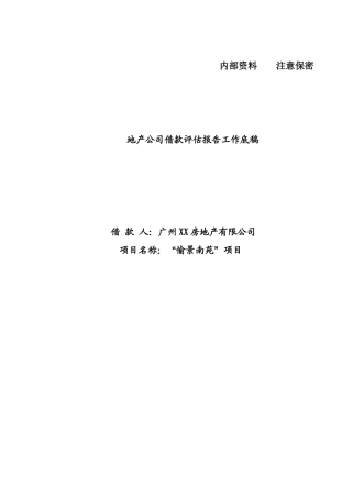 地产公司借款评估报告底稿