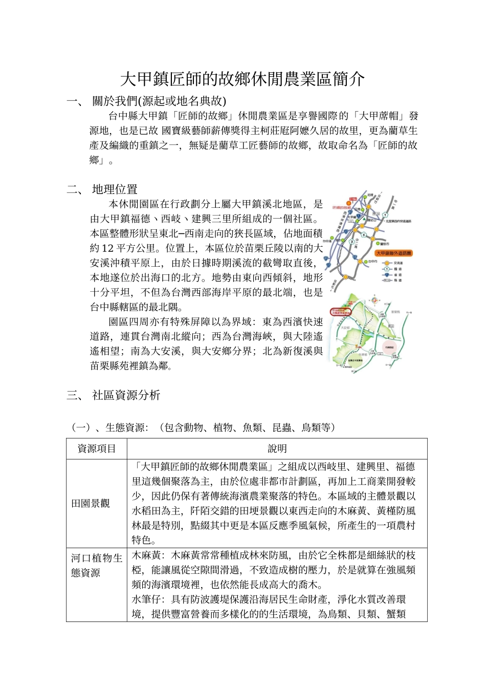 大甲镇匠师的故乡休闲农业区简介_第1页