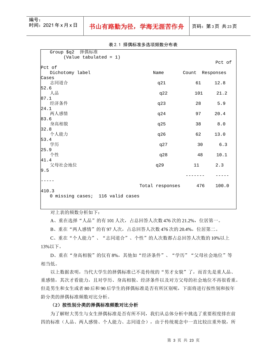 大学生恋爱观的调查问卷_第3页
