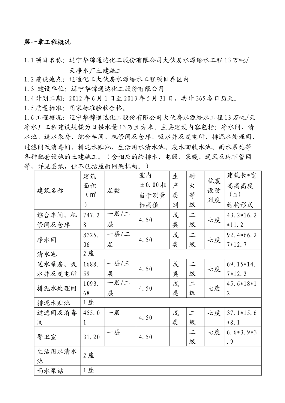 房水源给水工程13万吨天净水厂土建施工施工组织总设_第3页