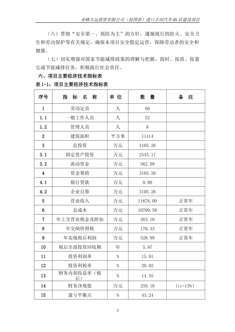 大运商贸进口某汽车4S店建设项目可研报告_第3页