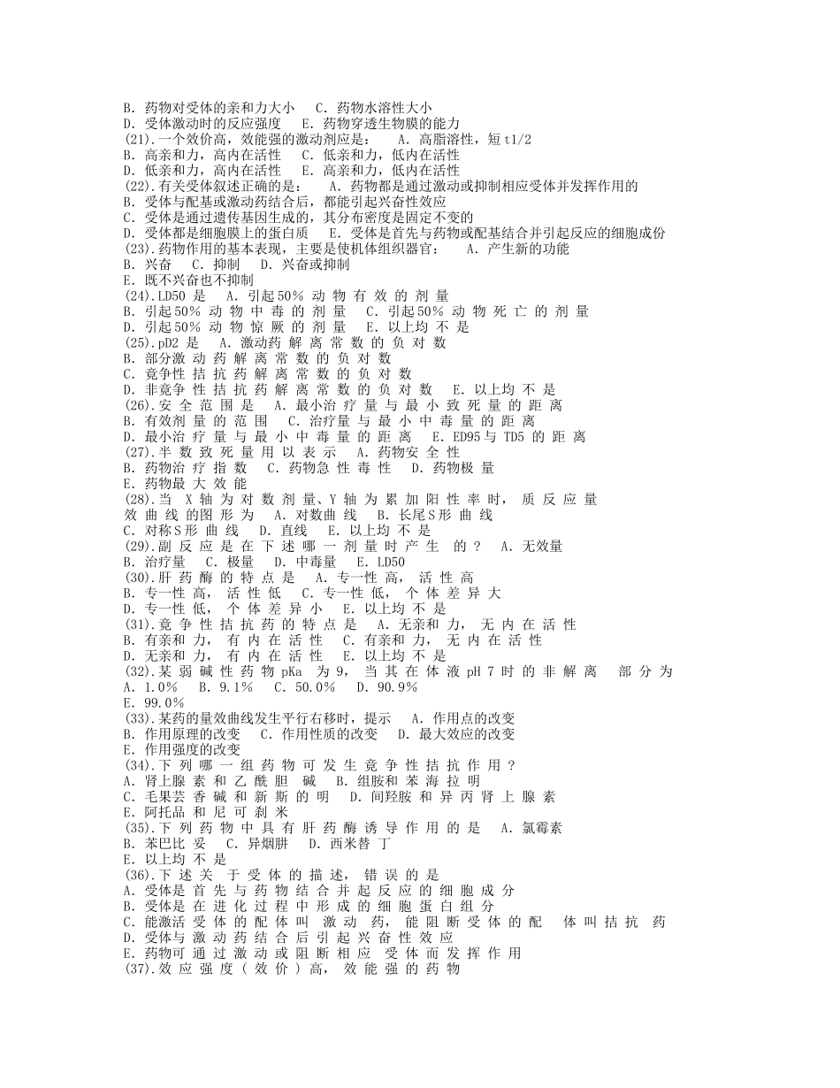 学科：药理学(专业：临床医学)_第2页