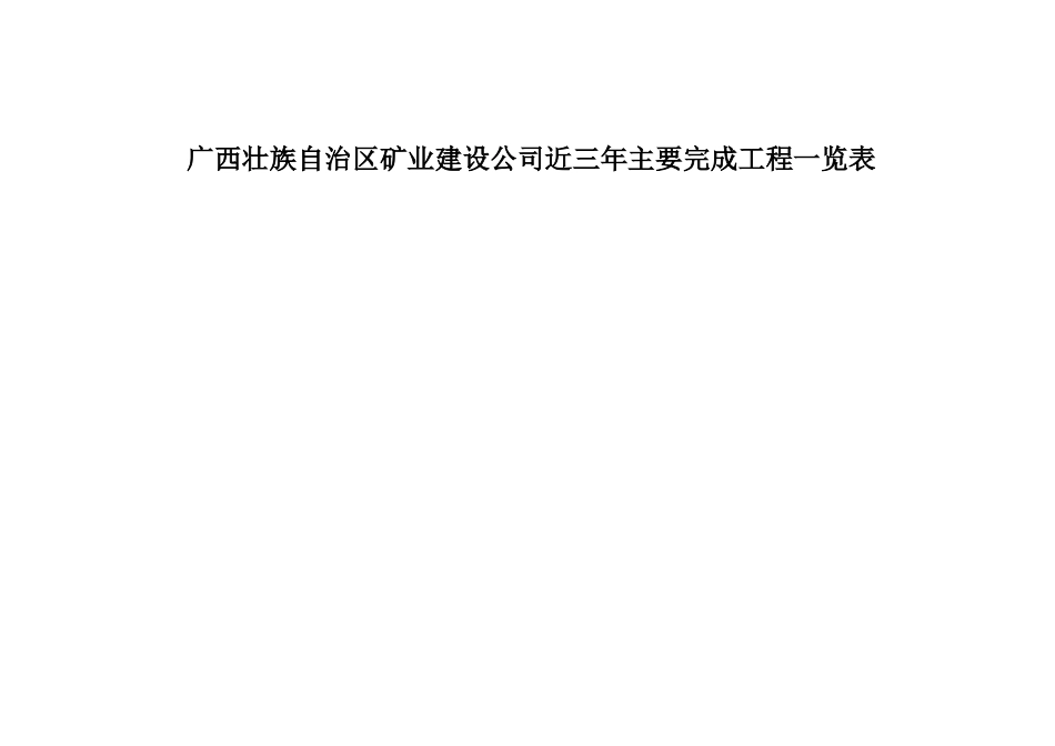 广西壮族自治区矿业建设公司近三年主要完成工程一览表3952671353_第2页