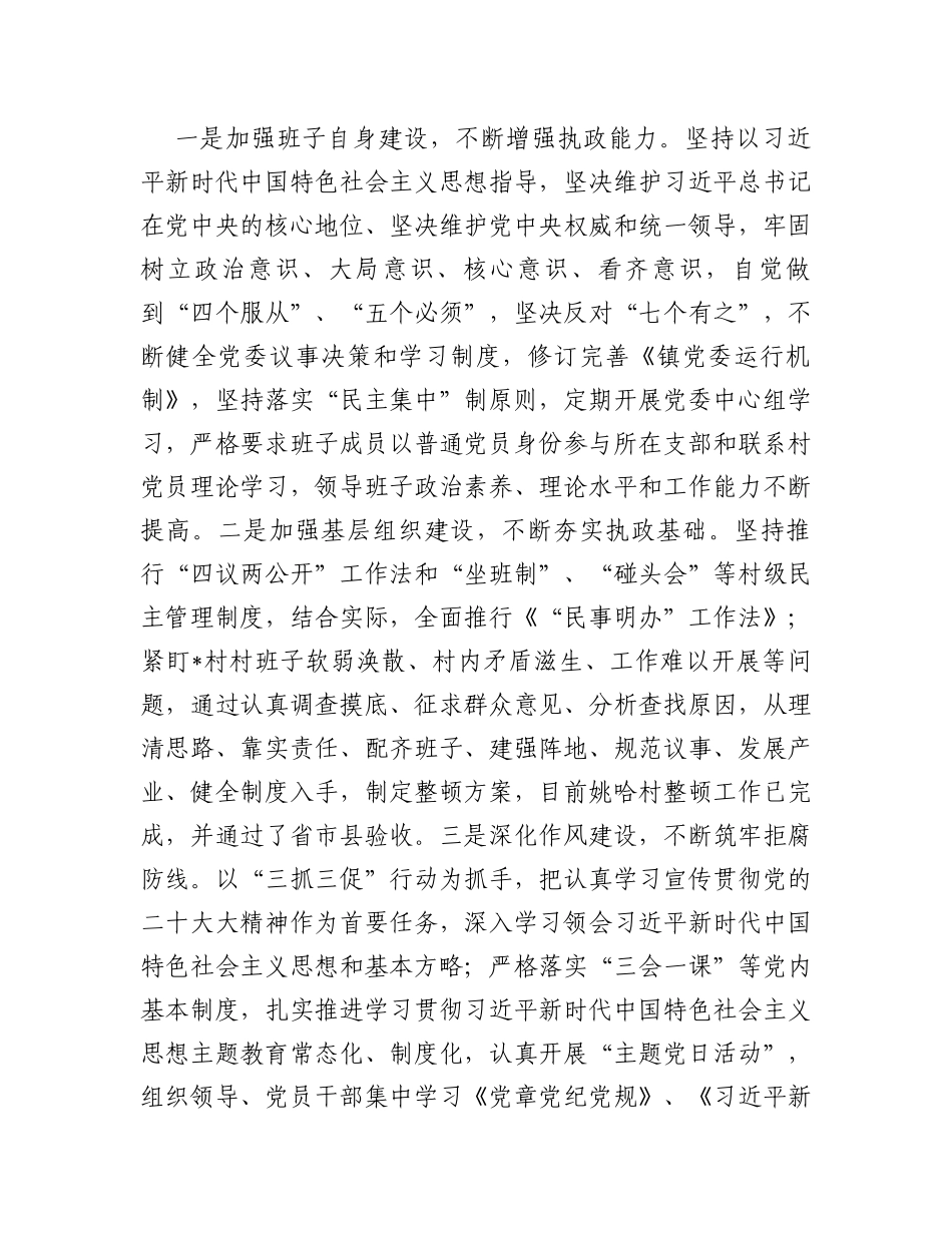 镇2023年度党风廉政建设主体责任落实情况报告_第3页