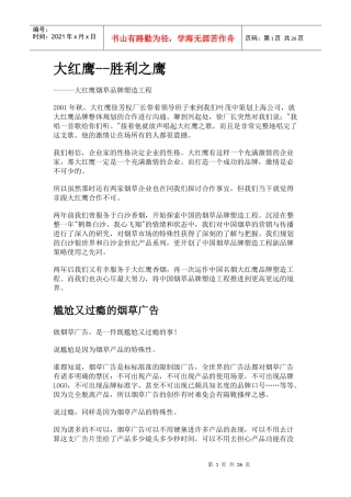 大红鹰品牌策划