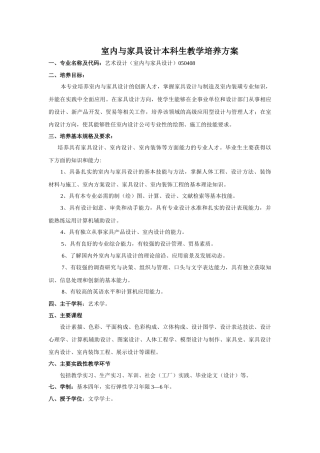 室内与家具设计人才培养方案