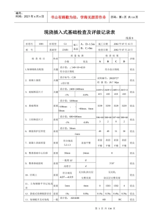 基础施工记录斜插角钢