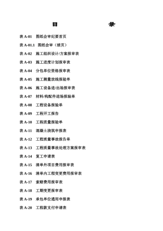 工程建设监理公司统一用表