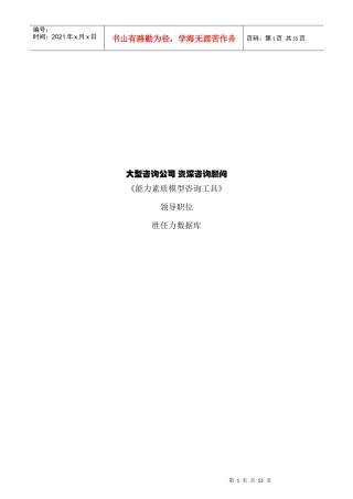 大型咨询公司能力素质模型咨询工具范本