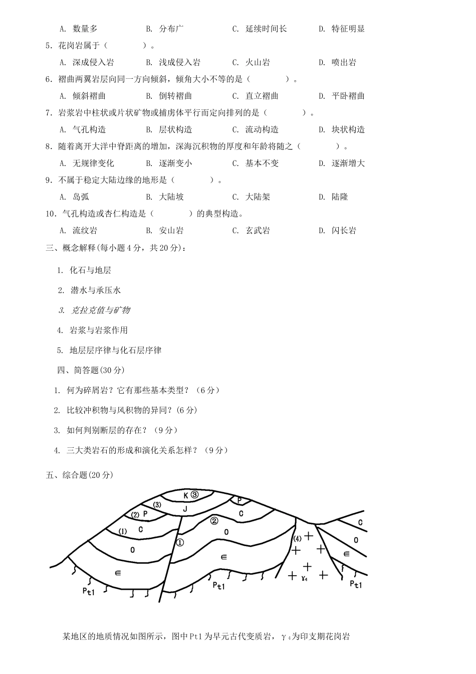 多套地学基础试卷(中国矿大)_第2页