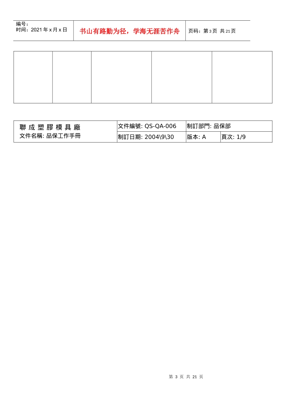 塑胶公司品保工作手册_第3页