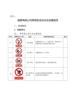 国家电网公司常用安全标志及设置规范