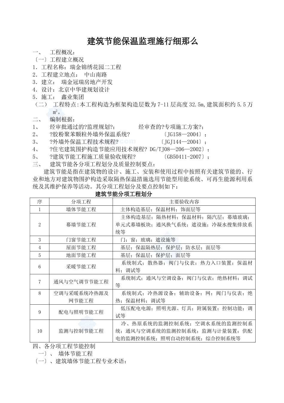某小区建筑节能保温工程监理实施细则_第1页