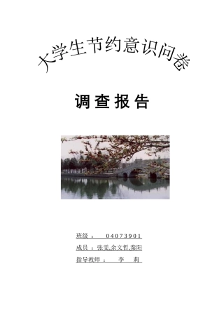 大学生节约意识调查报告