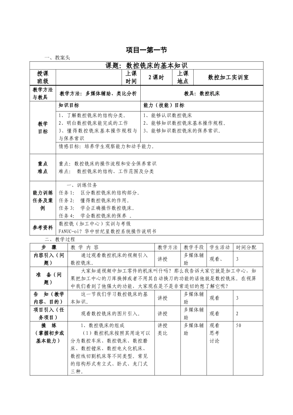 数控铣床教案(61页)_第1页