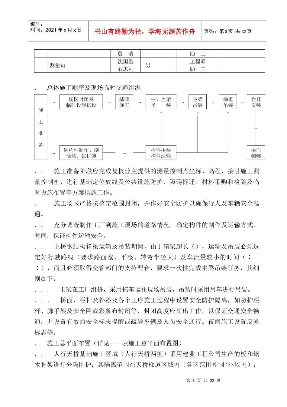 天桥施工组织设计（体育馆）_第3页