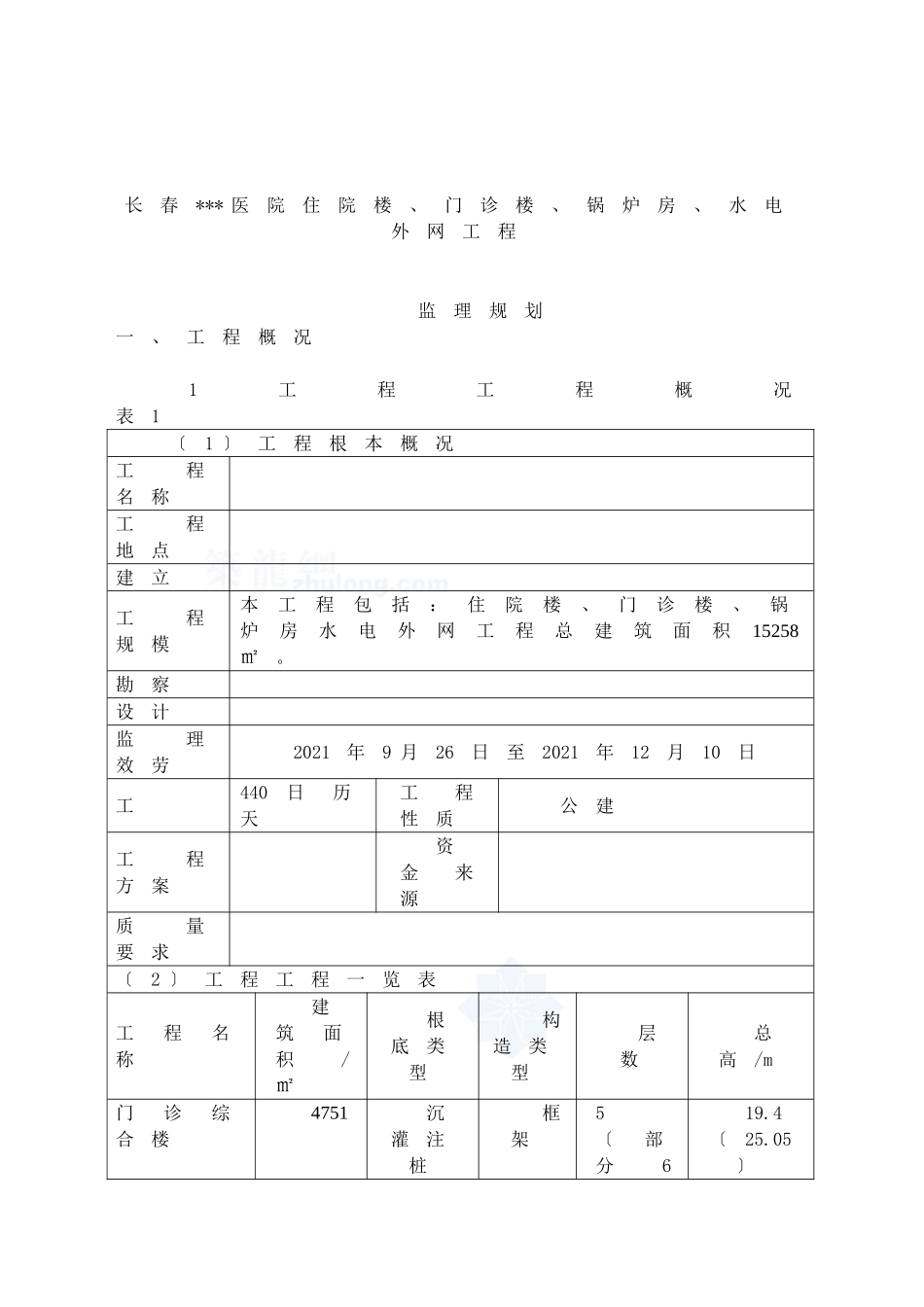 长春市某医院工程监理规划_第3页