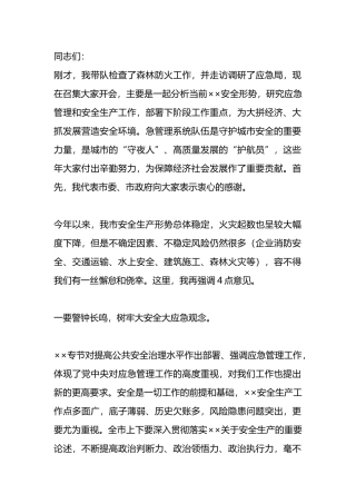在应急管理工作调度会上的讲话提纲