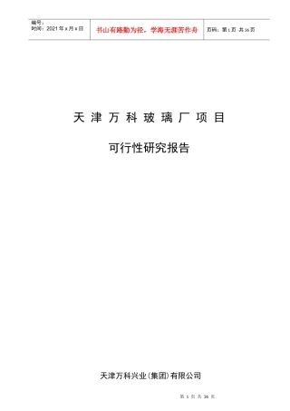 天津某项目可行性研究报告