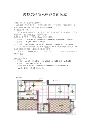 教您怎样做水电线路的预算
