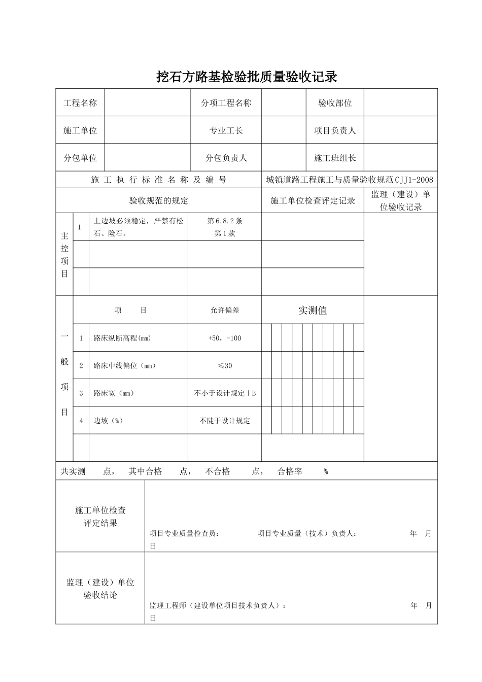 市政道路工程表格全套_第2页