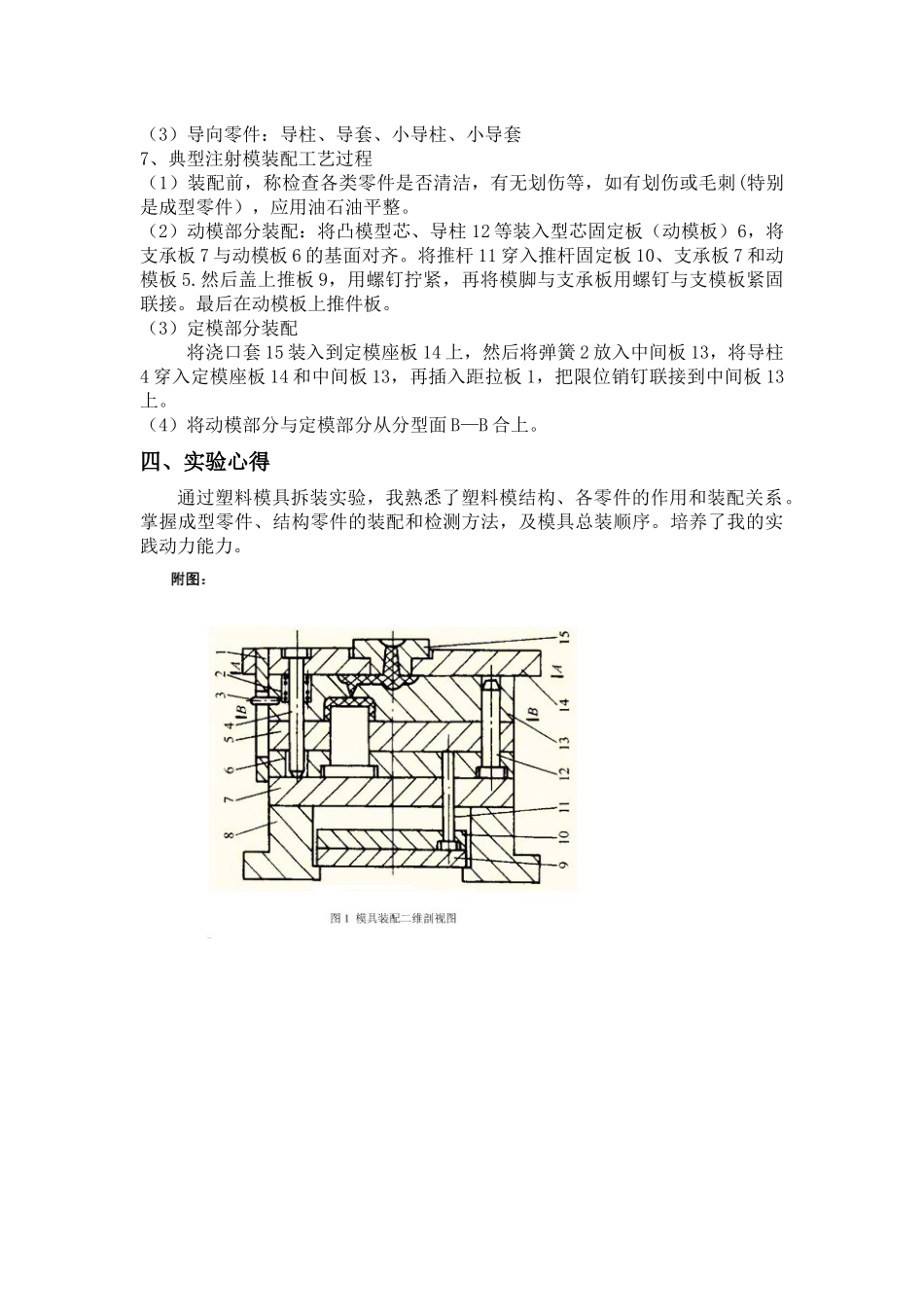 塑料模具拆装实验与注射成型实验_第2页