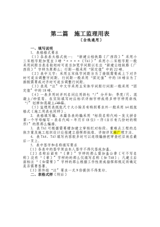 施工监理用表