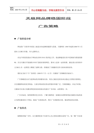 天极网品牌稳固阶段的广告策略