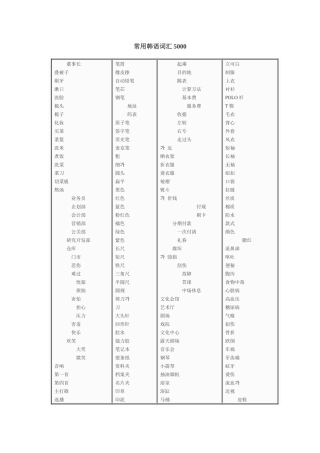 常用韩语词汇5000