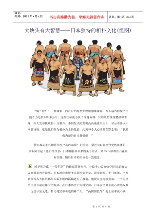 大块头有大智慧日本独特的相扑文化(组图)