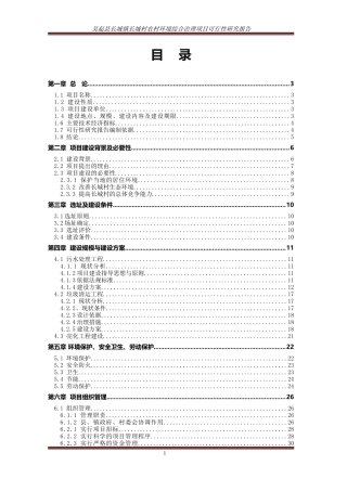 城村农村环境综合治理项目可行性研究报告