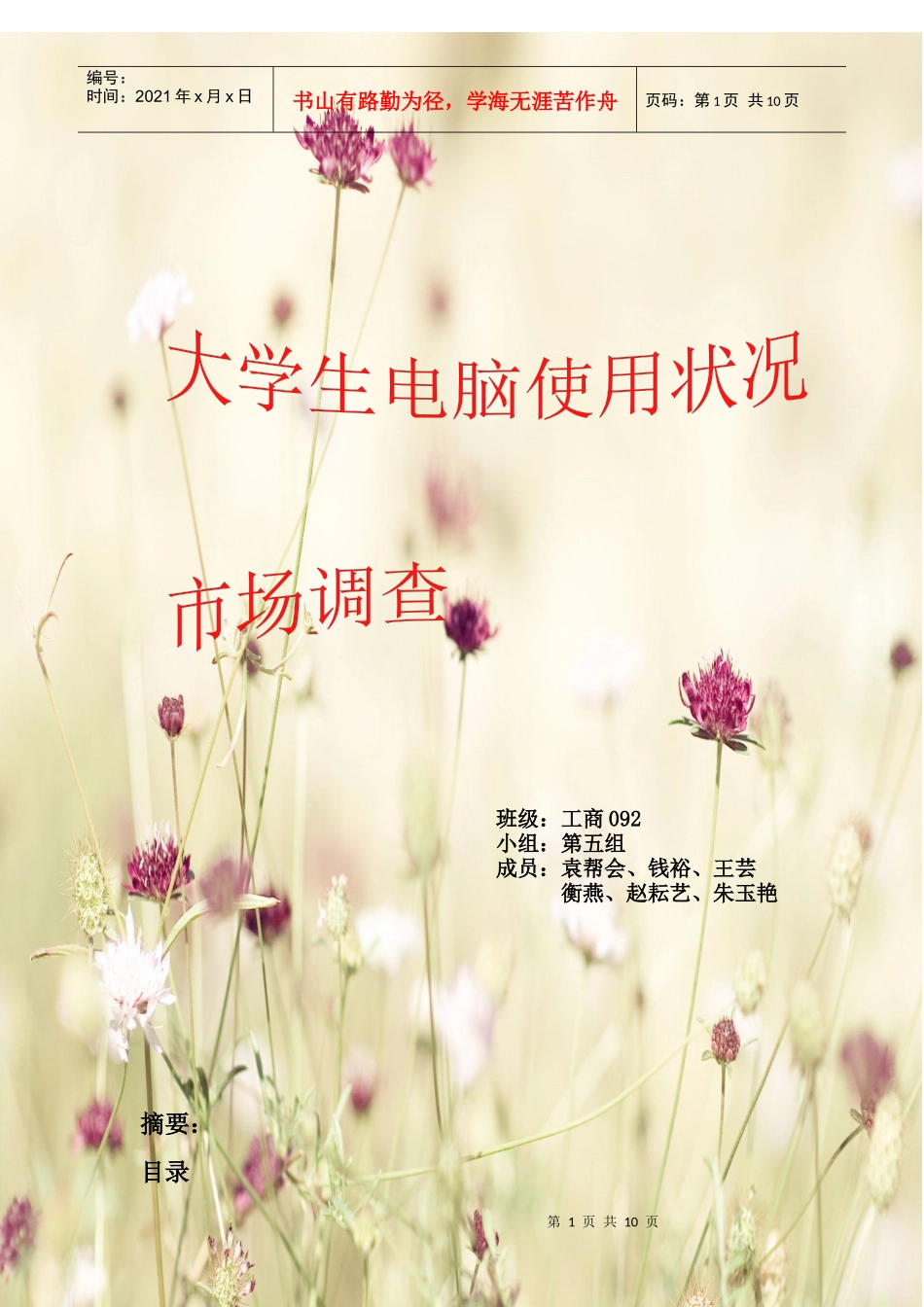 大学生电脑使用状况市场调查报告范本_第1页