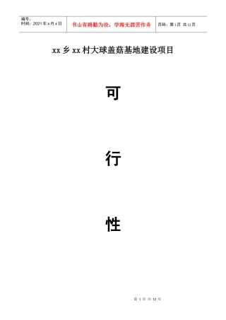 大球盖菇项目可研报告