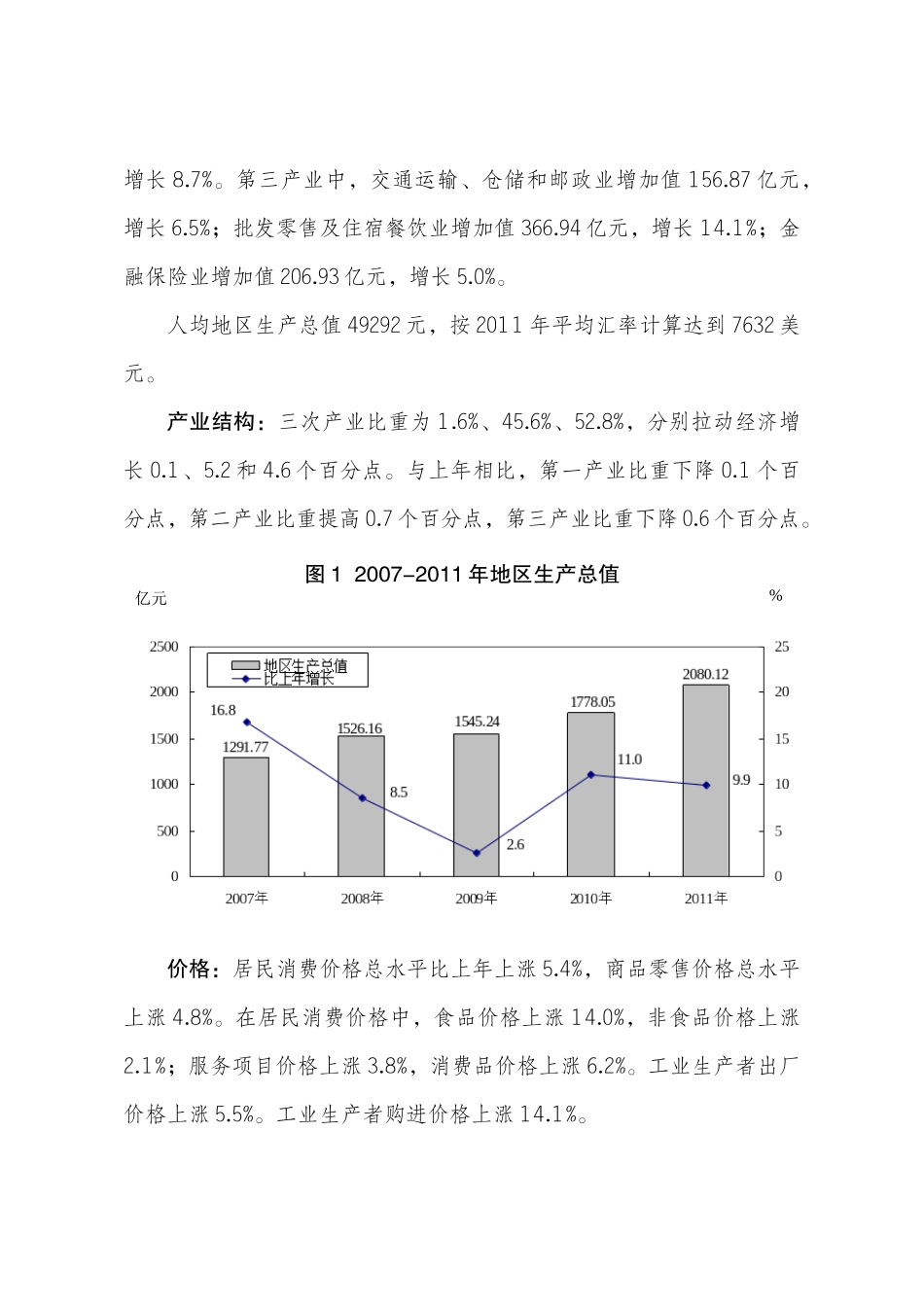 太原市XXXX年 国民经济和社会发展统计公报_第2页