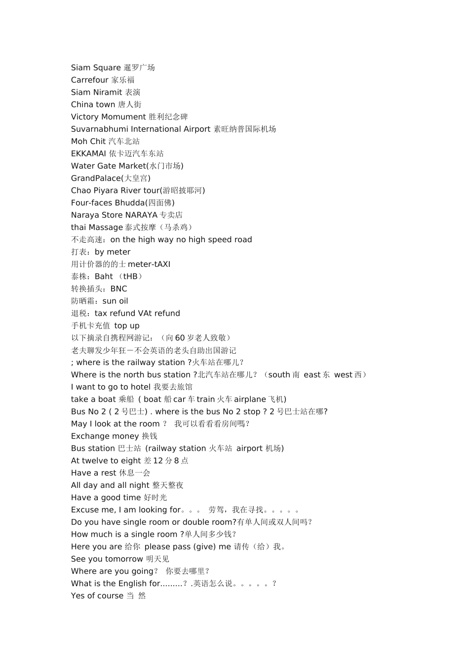 常用旅游英语词汇与例句_第3页