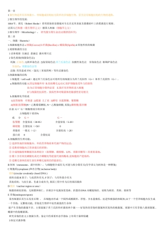 微生物学复习资料第一部分