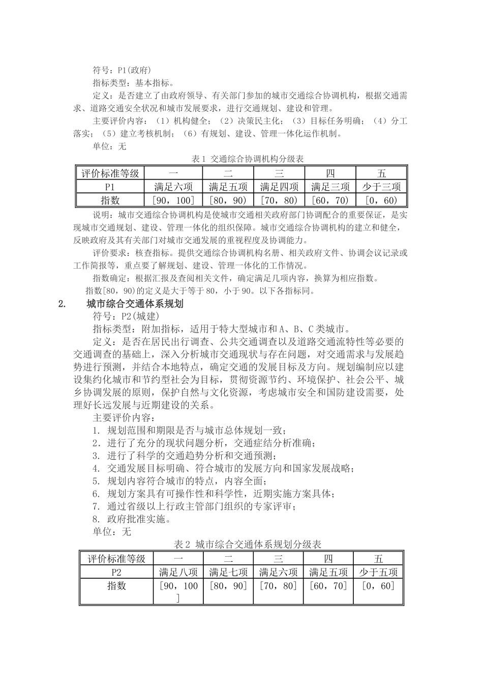 城市道路交通管理评价指标体系_第2页