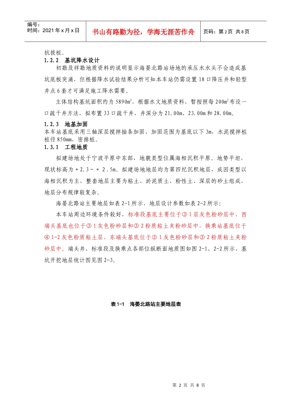 宁波项目部车站工程概况及工程重点难点_第2页